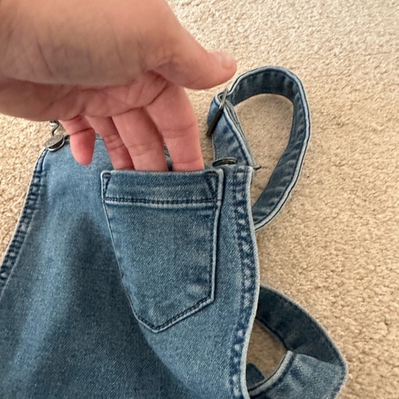 3 of NWT Cat&Jack Stretch Girls Blue Jean Overall, 2 Orange Shotrs, Sz M (7, 8) - Picture 13 of 16